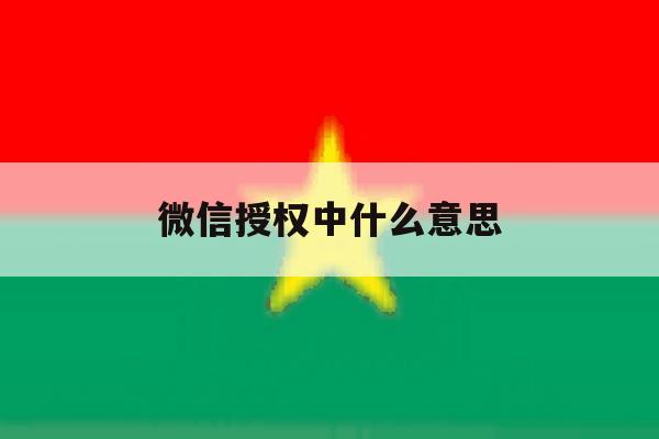 微信授权中什么意思 微信授权中什么意思