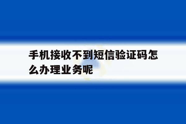 关于手机接收不到短信验证码怎么办理业务呢的信息 关于手机接收不到短信验证码怎么办理业务呢的信息
