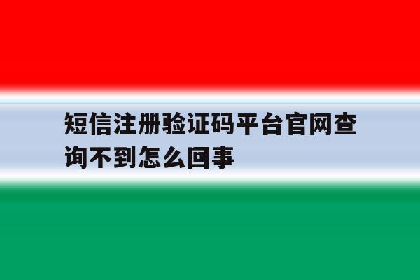 包含短信注册验证码平台官网查询不到怎么回事的词条