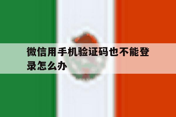 微信用手机验证码也不能登录怎么办 微信用手机验证码也不能登录怎么办