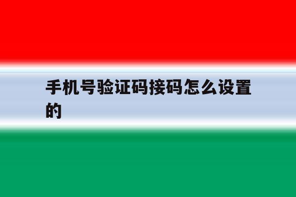 手机号验证码接码怎么设置的 手机号验证码接码怎么设置的