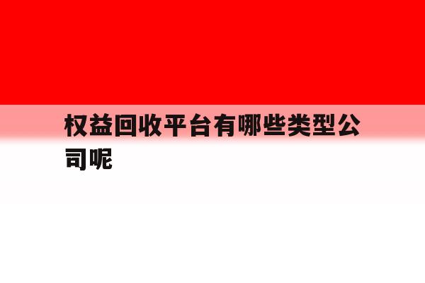 权益回收平台有哪些类型公司呢的简单介绍 权益回收平台有哪些类型公司呢的简单介绍