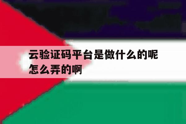 云验证码平台是做什么的呢怎么弄的啊的简单介绍 云验证码平台是做什么的呢怎么弄的啊的简单介绍