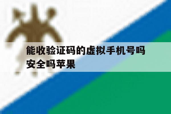 能收验证码的虚拟手机号吗安全吗苹果 能收验证码的虚拟手机号吗安全吗苹果