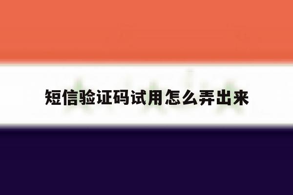 短信验证码试用怎么弄出来 短信验证码试用怎么弄出来