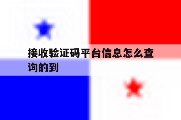 接收验证码平台信息怎么查询的到 接收验证码平台信息怎么查询的到