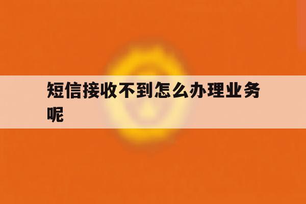 短信接收不到怎么办理业务呢 短信接收不到怎么办理业务呢