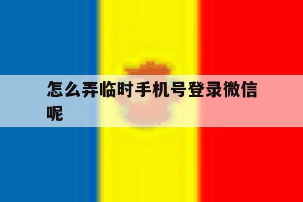 怎么弄临时手机号登录微信呢