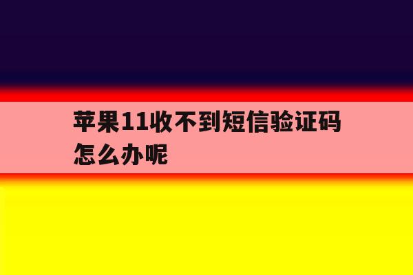苹果11收不到短信验证码怎么办呢 苹果11收不到短信验证码怎么办呢